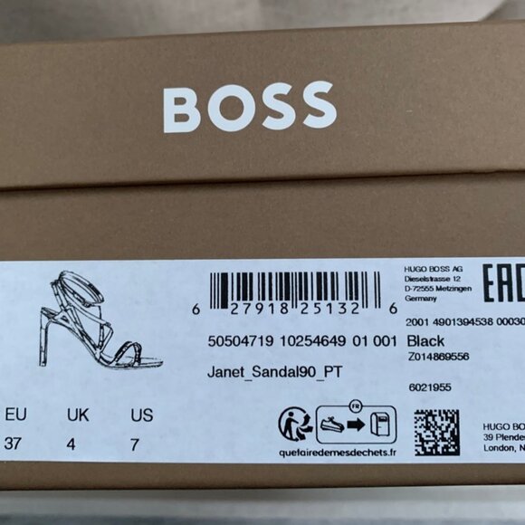 Hugo Boss Patent Leather High-heeled sandals 7 black NIB - Picture 12 of 15
